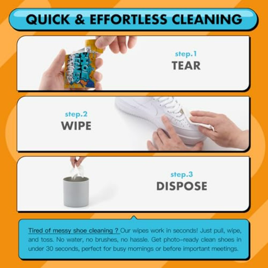 Shoe Cleaner Wipes, Shoe Clean - مراجعة Sneaker Care وسعره