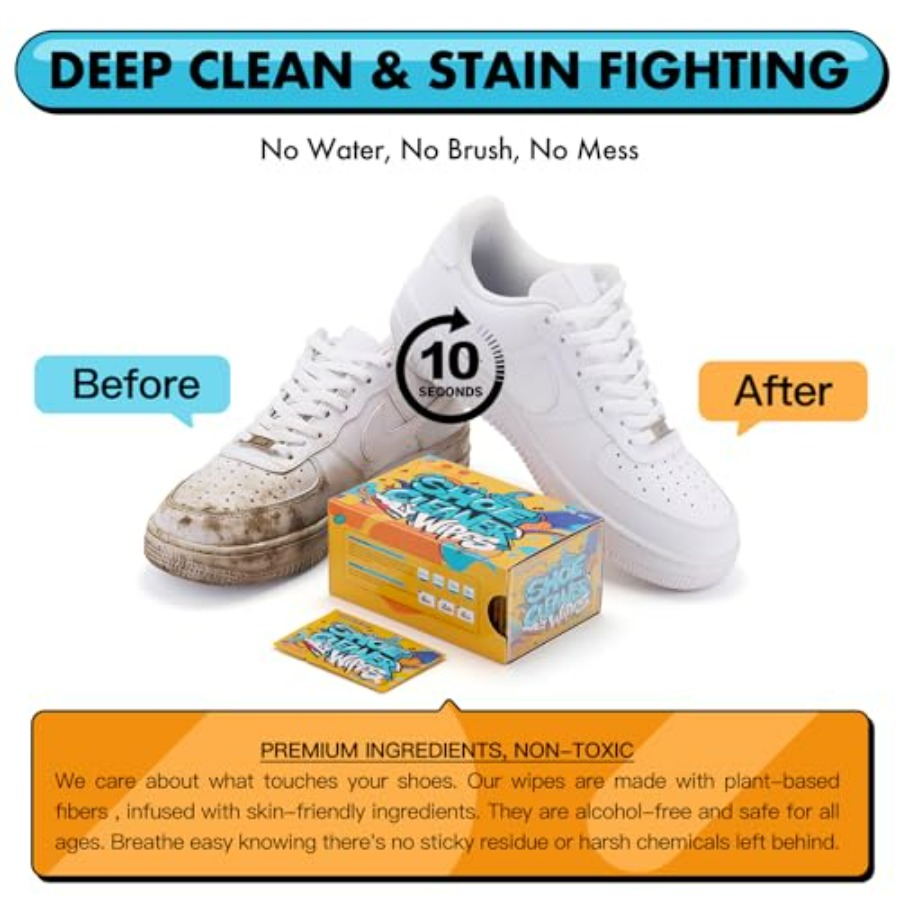Shoe Cleaner Wipes, Shoe Clean - مراجعة Sneaker Care وسعره