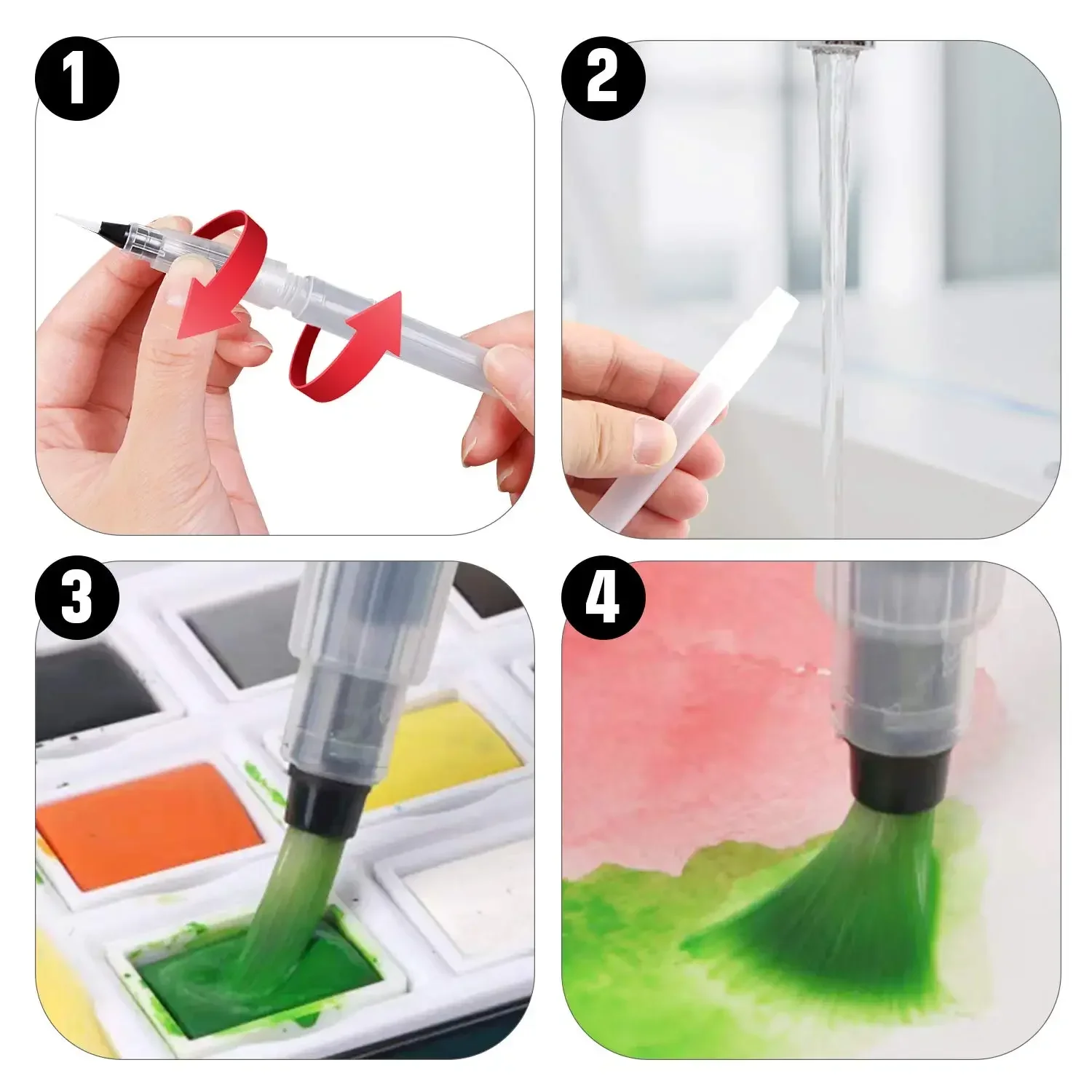 3/6 Piece Water Color Brush Pe - مراجعة Midsole Marker Paint وسعره